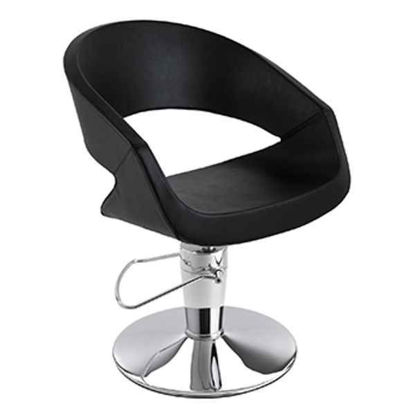 Hovedbilde CARUSO Frisørstol med RONDE rund fot Farge 008 Sort